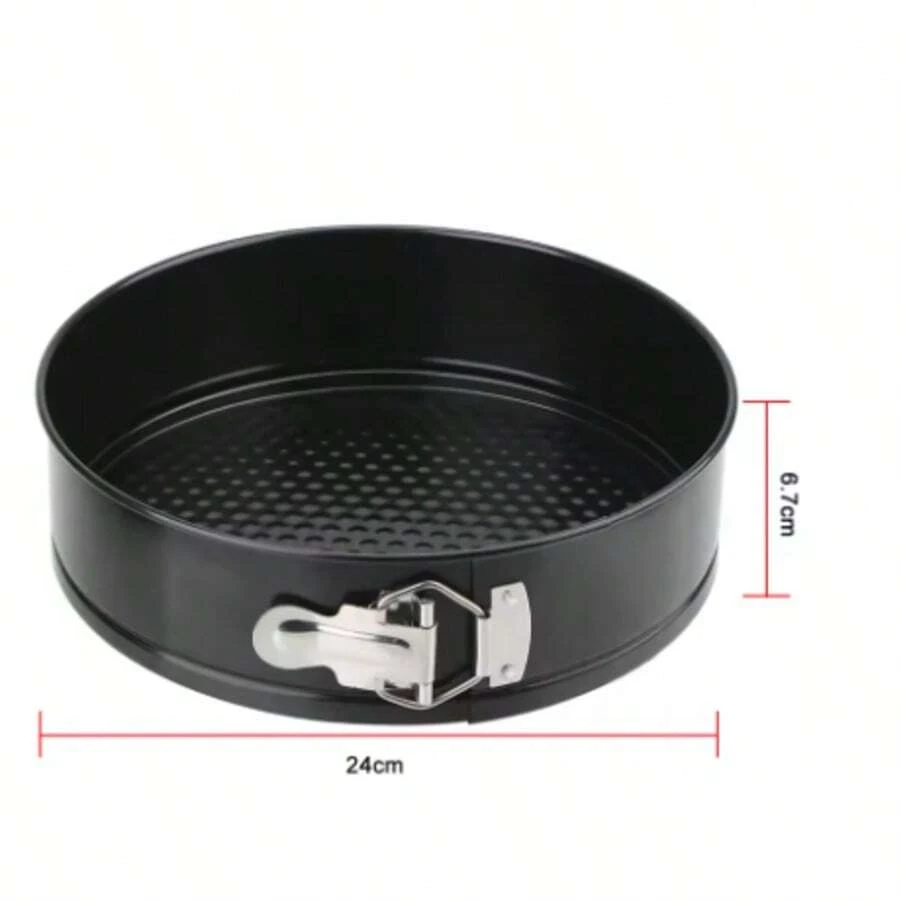 Removable Bottom  Accessories Carbon Steel Cakes Molds Round Cake Pan Bakeware Non-Stick Metal Bake Mould - 黑色 - 查看 1