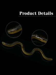 GOTURE Goture 20 Peças Iscas de Pesca Macias de PVC, Minhoca Macia Wacky Worm para Pesca de Baixo, Isca de Pesca Macia Biônica Versátil de Alta Elasticidade