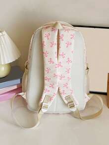 3-Piece Ins Style Backpack Set For College Students, Including Shoulder Bag, Pencil Case, Large Capacity Backpack, Versatile Casual Fashion Backpack With Decoration - Multicolor - View 10