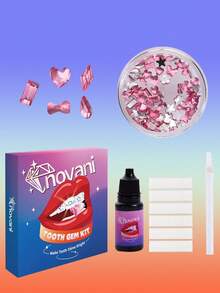 100 piezas Kit de gemas de resina en miniatura (con pegamento) Kit para joyas de moda DIY Kit inicial de joyas Teeth - Multicolor - Ver 20