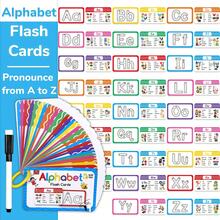 beartale 26Pcs Dry Erase ABC Alphabet Kids Early Educational Flash Cards - Write And Wipe Laminated ABC Letter Tracing Practice Card, Uppercase And Lowercase Letters Practice Spelling With Cute Illustrations To Associate Letters With Objects, Intelligence Games For Children, Kids Toys, Party Favors For Kids, Travel Toys, Montessori Toys, School Supplies, Kids Birthday Gift, Back To School, Welcome Learn