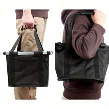 1 Quick-Installation Folding Bicycle Basket, Detachable Aluminum Alloy Front Bag, A Carrier For Pet Cats And Dogs, With Large Capacity And Strong Load-Bearing Capacity, Waterproof Fabric That Is Wear-Resistant And Scratch-Resistant, Outdoor Bicycle Accessory Basket, Suitable For Mountain Bikes And Road Bikes, Folding Bike Bag, Light And Easy To Install, A Must-Have Equipment For Cycling Enthusiasts,