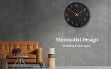 Mosewa Wall Clock Battery Operated 10 Inch Black Silent Non Ticking Simple Minimalist Style Rose Gold Numbers Decorative For Living Room Kitchen Home Office Bathroom - A_white - View 2