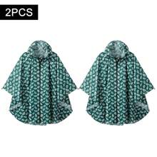 Women's Waterproof Hooded Rain Poncho-Plaid Pattern,Sportwear With Pockets & Zip Closure