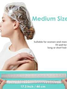 100PCS Disposable Shower Caps Individual Packing, Plastic Clear Hair Cap Large Thick Waterproof Bath Caps For Women, Hotel Travel Essentials Accessories