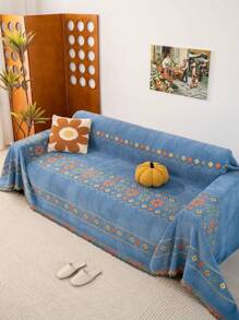 1 Stück Boho Chic Sofaüberwurf mit Acht-Blatt-Design - weich, schwer, tierfreundlich, Couchüberzug für Hunde, Sofabezug 3/2/1 Sitzer, Couchschutz für Wohnzimmer, Schlafzimmer, Bürodekoration