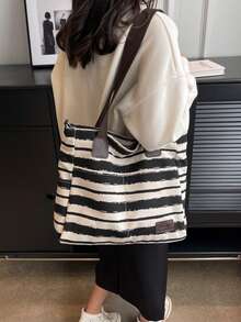 时尚纯色简约休闲大容量手提包女士单肩包，不含配件