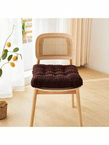 1pc Floor Pillow & Cushion With Non-Slip Backing Large Meditation Chair CushionsThick Square/Round Seat Pad, Soft Tufted Seating Pouf For Indoor/Outdoor Yoga Bench Rocking Chair Room Tatami Sofa - 咖啡 - 查看 2