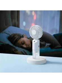 1 pezzo Ventilatore portatile ricaricabile USB con funzione umidificante, ventilatore mini pieghevole per il raffreddamento, adatto per uso interno ed esterno in estate