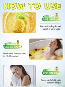 水果香味沐浴球，6 种口味：菠萝、桃子、草莓、西瓜、芒果、鳄梨、亮肤、保湿、放松沐浴盐炸弹 - 彩色 - 查看 10