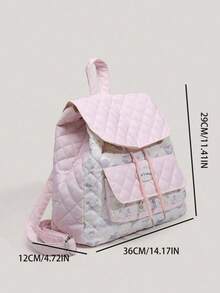 Back To School Campus Cute Cartoon Backpack, Large Capacity Student Bookbag, Sweet & Fashionable Versatile Commuter School Bag For High School & College - Pink - View 2