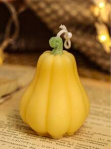 1 pieza Vela con aroma a calabaza en forma de calabaza, adecuada para decoración de Halloween, decoración del hogar, fiestas, mesa de comedor, regalo festivo, cena, banquete/fiesta, relajación/meditación, iluminación ambiental