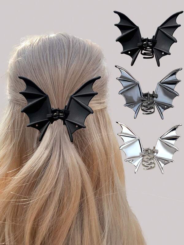 1pc Bat Alloy Grab Clip - Advanced Women's Ponytail Clip - Hair Bun Hair Claw - Halloween Christmas Hair Clip, Daily Life Party Hair Claw