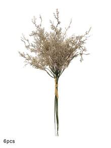 6/12 件人造植物，人造蕨类植物，17.8 英寸，迷迭香茎假绿色植物灌木，乡村农舍中心装饰桌面厨房架子桌子中心装饰户外抗紫外线花园植物