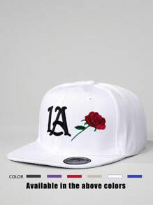 1 pièce Casquette snapback à fausse fourrure brodée LA, chapeau de soleil ajustable pour l'extérieur pour hommes et femmes, convient aux voyages et à la plage au printemps/automne, style Y2K