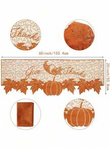 1/2 pièces Décoration d'automne pour la Thanksgiving, Couverture pour cheminée, Couverture de cheminée avec citrouille en dentelle orange, feuille d'érable, Décoration d'automne pour la maison, Décoration de cheminée pour la Thanksgiving