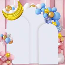 eluckya Wedding Arch Backdrop Set,  Arch Covers Backdrop, Suitable For Birthday Decorations, Party Supplies, Gender Reveal Party Supplies, Wedding Decorations, Bridal Event Decorations, Baby Shower Supplies, Wedding Supplies And Arch Backdrop Frame (Arch Frame Not Included). - 白色 - 查看 2