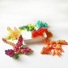 1 szt. Drukowana w 3D Mini Rodzina Smoków, Ruchome Stawy - Kolorowa Kolekcja, Dekoracja Domu i Biura, Ozdoby Pulpitu, Nadaje Się Do Różnych Dekoracji Pokoju Statuetki