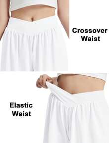 EXARUS 3-Pack Girls Cross Shorts Butterfly Flutter Cheer Flutter Dance Skirt 2 In 1 Skirt Sports Running Kids 6-14 Years Old - 黑白玫 - 查看 2