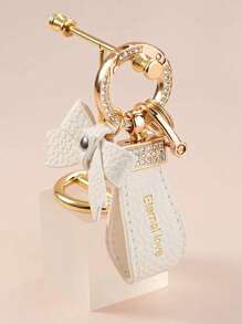 1pc Elegant Bow Decor Wrist Strap, Cute Keychain Bag Accessory For Women