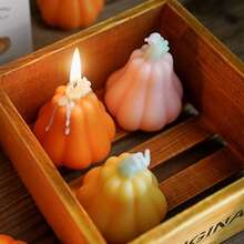 1 pieza Vela con aroma a calabaza en forma de calabaza, adecuada para decoración de Halloween, decoración del hogar, fiestas, mesa de comedor, regalo festivo, cena, banquete/fiesta, relajación/meditación, iluminación ambiental