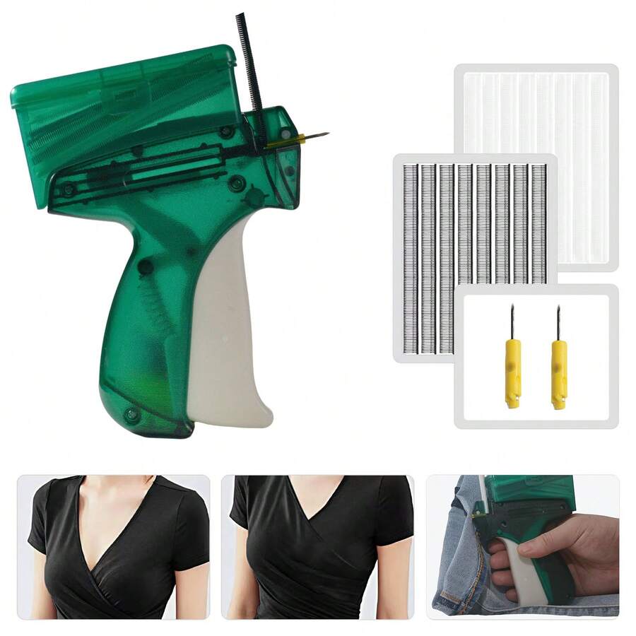 Micro Stitch Quick Clothing Fixer W/ Upgraded Storage Box, The Original Micro Gun For Quick Clothing Fixes, Tagging, Sewing, And Quilting – Includes Tool, 1*Needle, And 1500 Micro-Fastenersthe Easiest Tool To Repair Clothes, Hemming Drapes, And Even Crafting! This Thing Is Awesome - 墨綠色 - 查看 1