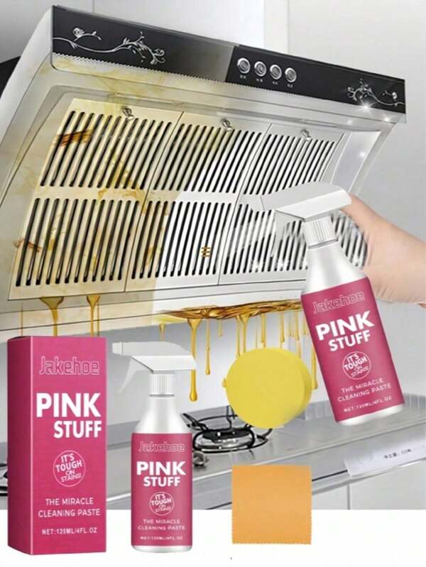 jakehoe Kitchen Cleaning Set, Powerful Degreasing Cleaner Home Deep Cleaning Multifunctional Tile Range Hood Kitchen Appliances Heavy Oil Oil Deep Clean Kitchen, Bathroom, Home Gentle Cleaning Kitchen Oil Stain Home Kitchen Cooktop Oil Cleaner(New And Old Models Will Be Sent Randomly)