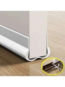 1 pieza Bloqueador de corriente de aire ajustable para puerta de plástico - Sello a prueba de agua, reducción de ruido, protección inferior de PVC suave para insonorización y anti-insectos, protección de la parte inferior. Sello de puerta ajustable. Sello de plástico duradero, parador de corrientes de aire para puerta.