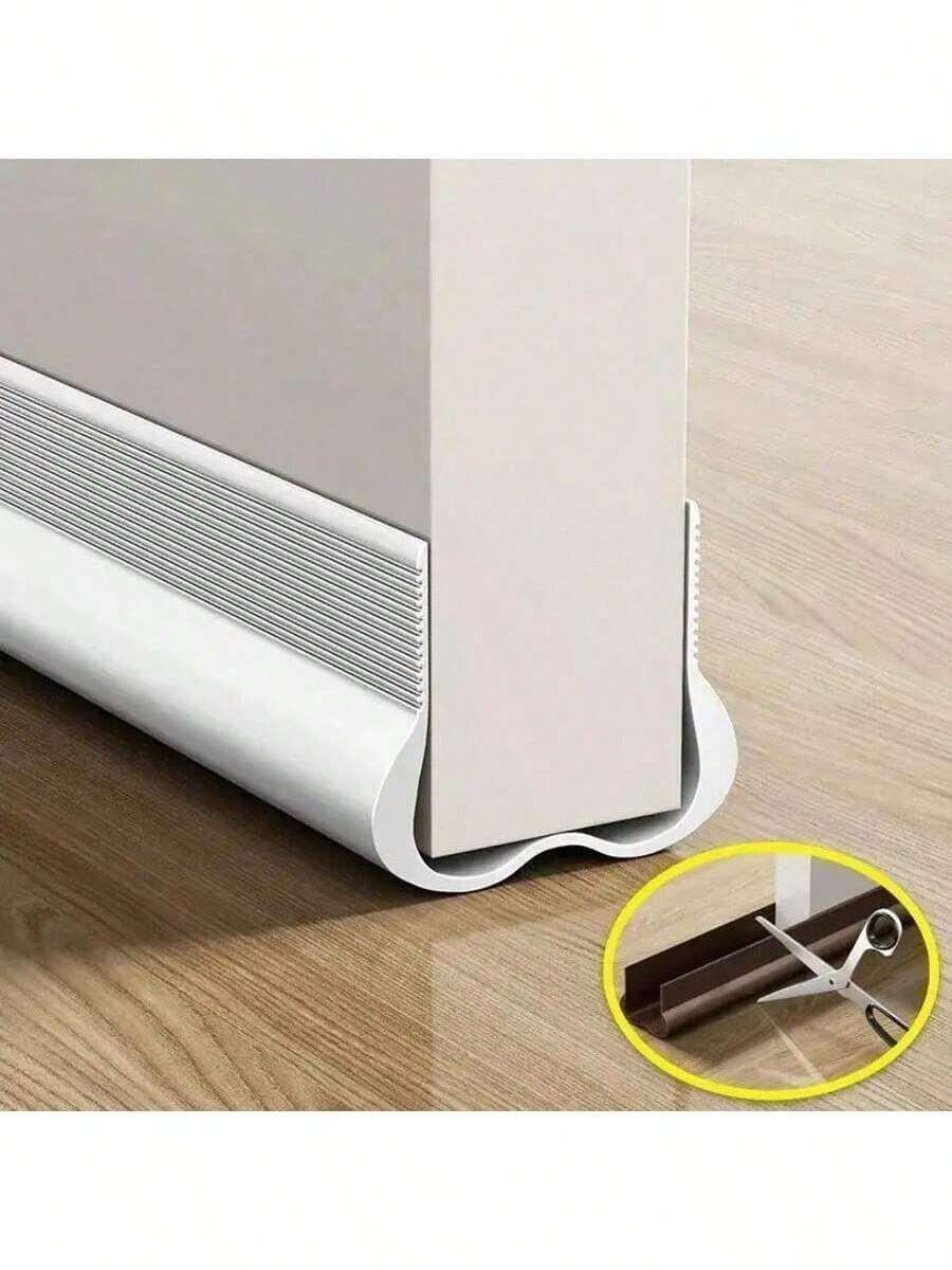 1 pieza Bloqueador de corriente de aire ajustable para puerta de plástico - Sello a prueba de agua, reducción de ruido, protección inferior de PVC suave para insonorización y anti-insectos, protección de la parte inferior. Sello de puerta ajustable. Sello de plástico duradero, parador de corrientes de aire para puerta.