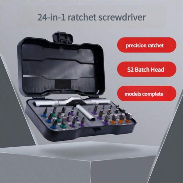 24-In-1 Ratchet Screwdriver Set Combo: Multifunctional Household Wrench & Driver