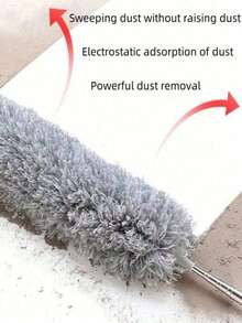 1pc/Set,Stainless Steel Pole Retractable Duster With 110-Inch Extra Long Pole, Bendable Head And Long Handle Duster For Cleaning Ceiling Fans, High Ceilings, Blinds, Furniture And Cars - Grey - View 5