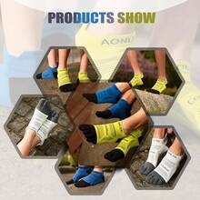 Calcetines de Dedos  para Correr para Hombres y Mujeres 3 Pares Calcetines Atléticos Transpirables de Cinco Dedos - E4839-Multicolor - Ver 8