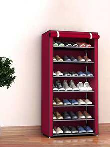 简易鞋架、便携式鞋架、家用鞋子收纳架、带防尘罩的鞋架、多层节省空间的鞋架、宿舍窄鞋架、储物架、鞋架、窄储物架，适用于客厅走廊、客厅、返校、返校用品。