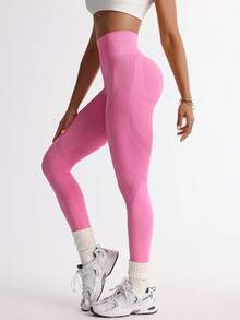 TCVC 女式高腰纯色紧身裤，弹力运动紧身裤，塑身，高腰收腹，适合室内/室外运动和瑜伽