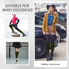 Long Leg Warmers Women 24 Inch Over Knee Knit Ribbed Leg Warmer Stirrup Yoga 80s Party Dance Ballet Supply - xanh quân đội - Xem 7