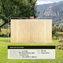 Natural Bamboo Privacy Fence Screen, Privacy Bamboo Slat Fence, 6 Ft H X 16 Ft L Decorative Bamboo Screen Panel, For Garden, Backyard, Balcony, Patio, Pool Side - 6 Ft H X 16 Ft L - View 7