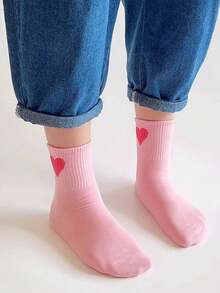 5 双儿童袜子，甜心设计，休闲中筒袜，男女童通用，春夏秋 - 彩色 - 查看 3