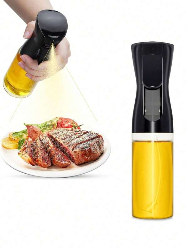 1 pieza Rociador y dispensador de aceite de oliva de 300ml de material PP para la cocina, rociador de aceite reutilizable de uso múltiple para cocinar, freidora de aire, freír, BBQ, artículos esenciales de cocina