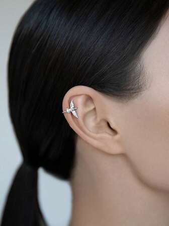 1pc Stylish Unique Animal-Shaped 925 Sterling Silver Ear Clips - Perfect For Men & Women Daily Wear & Parties | Ideal Birthday Gift For Sisters, Friends & Family