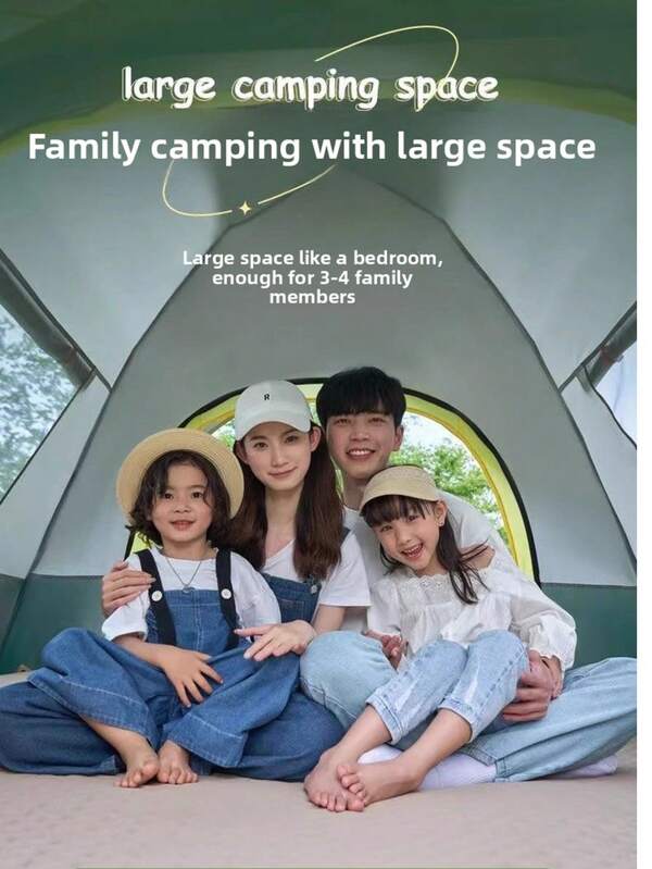 Tenda Senmeo Outdoor Automática de Abertura Rápida, Tenda Pop-up Instantânea para 4 Pessoas - Proteção Automática contra Chuva e Sol, Abrigo para Praia e Pesca, Ventilação com Porta Dupla e Janela Dupla, Leve e Portátil para Camping/Caminhadas/Viagens