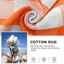 Door 27.5 X 43 Red White Striped Washable Area Rug Front Porch, Winter Decor - Orange and White - View 6