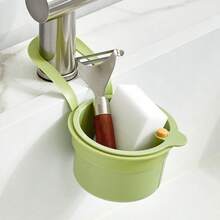 二合一悬挂式过滤器，碎屑收集器 - 可拆卸细网过滤器，用于清洗水果/蔬菜/意大利面 - 可折叠设计，适合小厨房 - 公寓厨师/年迈父母/露营者的完美礼物 - 非常适合乔迁和春季大扫除 - 彩色 - 查看 9