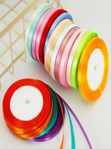 1pc 1cm Satin Ribbon, Multi-Color Silk Ribbon, Flower Craft Ribbon Bow Hair Clip Birthday Gift DIY, Wavy Ribbon For Various Festivals, Parties, Birthdays, Cake Decorations, Gifts, Weddings, Floral Arrangements, Romantic Decorations