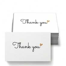 50pcs Blank Thank You Cards, English Version, Suitable For Birthday, Wedding, Small Business And Online Store Packaging Inserts, Various Occasions, Also Can Be Used For School Supplies And Back To School Season
