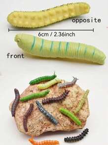 6pcs/12pcs Simulation Caterpillar, Insect Cabbage Worm Model, Small Reptile Toy, Prank And Prank Props, Prank And Scare Entertainment Props, 12 Different Colors, Mixed Colors Randomly Shipped(Mixed Random Shipment),Animal Figure Toys Animal,Fake Insects,Tortoise Toy