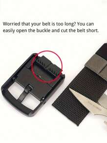 1 pièce Ceinture décontractée unisexe réversible à double face en polyester (polyamide) nylon avec contraste de couleurs simple, toutes saisons