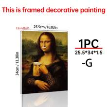 Art Decor Modern Mona Lisa Canvas Print, Fashion Theme Retro Portrait Wall Art, Frameless Ink Artwork, Indoor Hanging Decor Poster For Living Room, Bedroom, Home Office - Basquiat-Inspired Watercolor Design Gifts Birthday Graduation