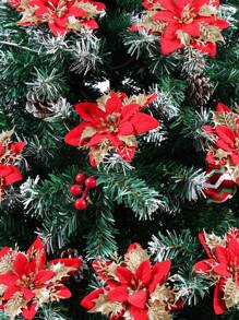 10 Piezas Decoración navideña, Flores artificiales brillantes de Navidad en rojo y dorado, Decoración de árbol de Navidad con destellos, Decoración navideña para el hogar, Corona de Navidad, Decoración de centro de mesa, Decoración de boda, Adornos navideños, Colgantes navideños, Artículos para fiestas navideñas, Regalos de fiesta de Navidad, Feliz Navidad, Obsequios para fiestas navideñas, Decoración navideña