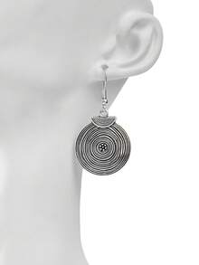 TopHanqi 6 件/3 件复古耳环套装，复古银色、枪黑色、玫瑰金锌合金吊坠耳环，镂空几何水滴形，适合女性日常佩戴、派对、通勤、聚会、所有季节