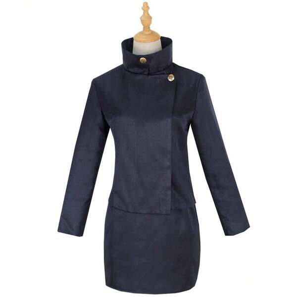 In Stock Anime Homura Akemi Cosplay Top & Skirt Set, Solid Color Contrast Halloween